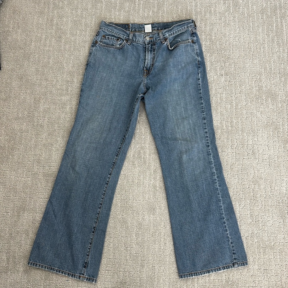 Vintage 90s Lucky Brand low rise flare dungarees light wash 100% cotton